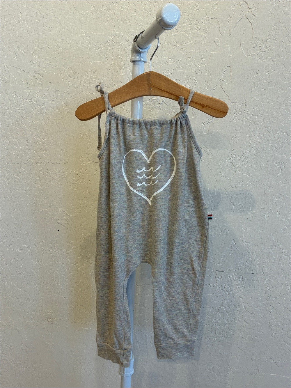 Sol Angeles Heather Gray Heart Graphic Baby One-Piece